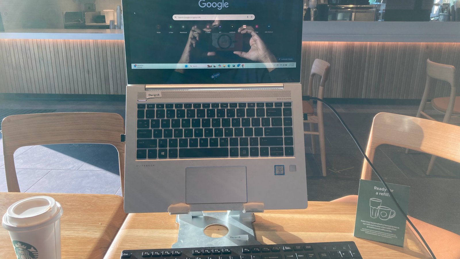 Placeholder: photo of Durgesh writing